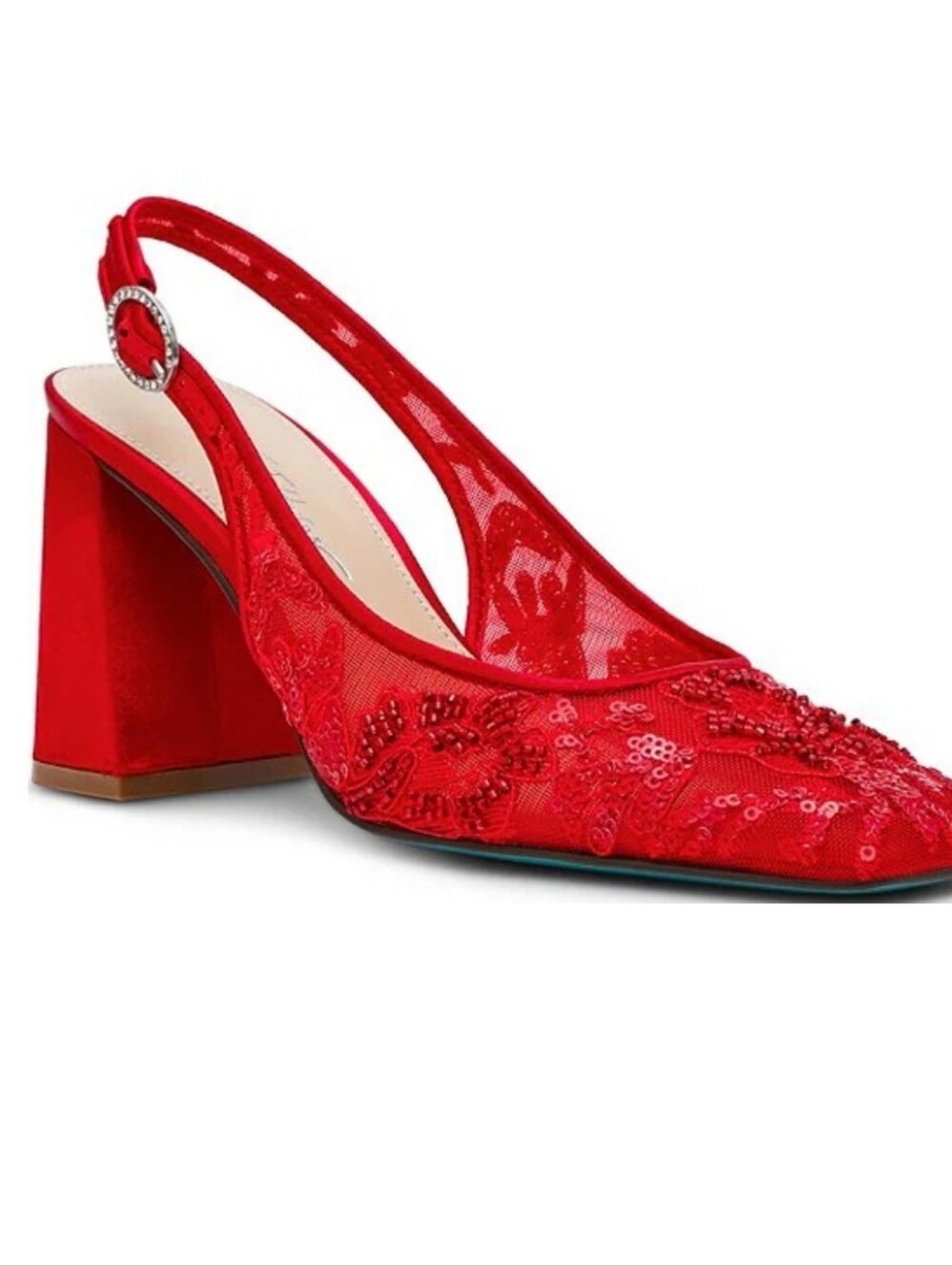 Betsey Johnson Ninah Mesh Embellished Slingback Pumps - Picture 11 of 11